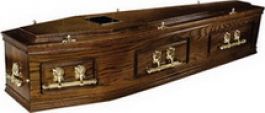 Solid oak, panel sides, raised lid with 2 & a half ORG solid wd moulding & medium oak tint