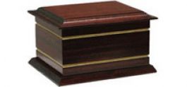 A. Solid mahogany gold inlay casket