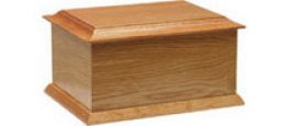 B. Solid oak flat sided casket