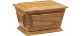 F. Solid oak Vantage casket