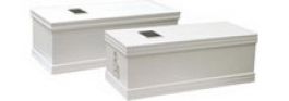 MDF white baby casket, with or without teddy bear motif (gold inlaid)