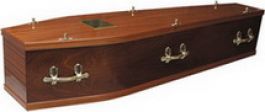 Veneered mahogany with solid wood moulding