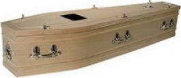 Veneered limed oak, ¾ continuous panel sides, ½ round on the lid with solid wood moulding 
